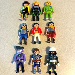 9 vintage Playmobile mini figured 3” group 1